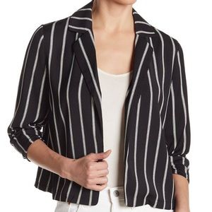 Striped Crop Open Blazer